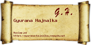 Gyurana Hajnalka névjegykártya